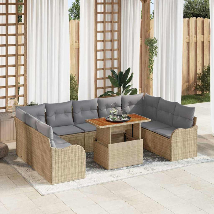 Set de canapele pentru grădină 10 pcs Bej Rattan poli - WALTI WALTI