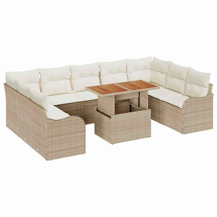 Set de canapele pentru grădină 10 buc. Bej Rattan poli - WALTI WALTI