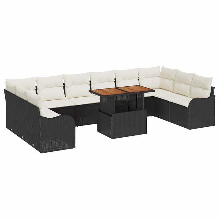 Set de canapele pentru grădină 11 pcs Negru Rattan poli - WALTI WALTI