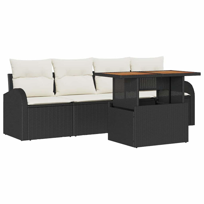 Set de canapele pentru grădină 5 pcs Negru Rattan poli - WALTI WALTI