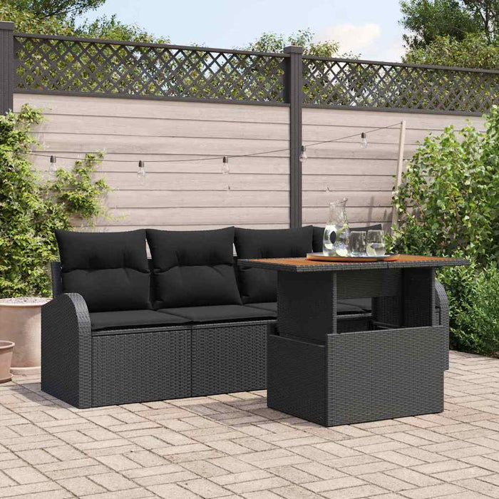 Set de canapele pentru grădină 5 pcs Negru Rattan poli - WALTI WALTI