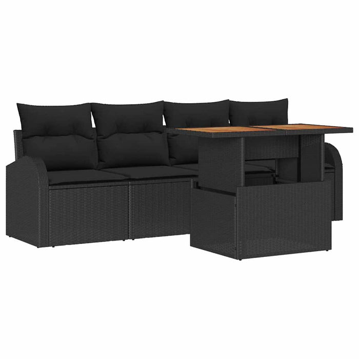 Set de canapele pentru grădină 5 pcs Negru Rattan poli - WALTI WALTI