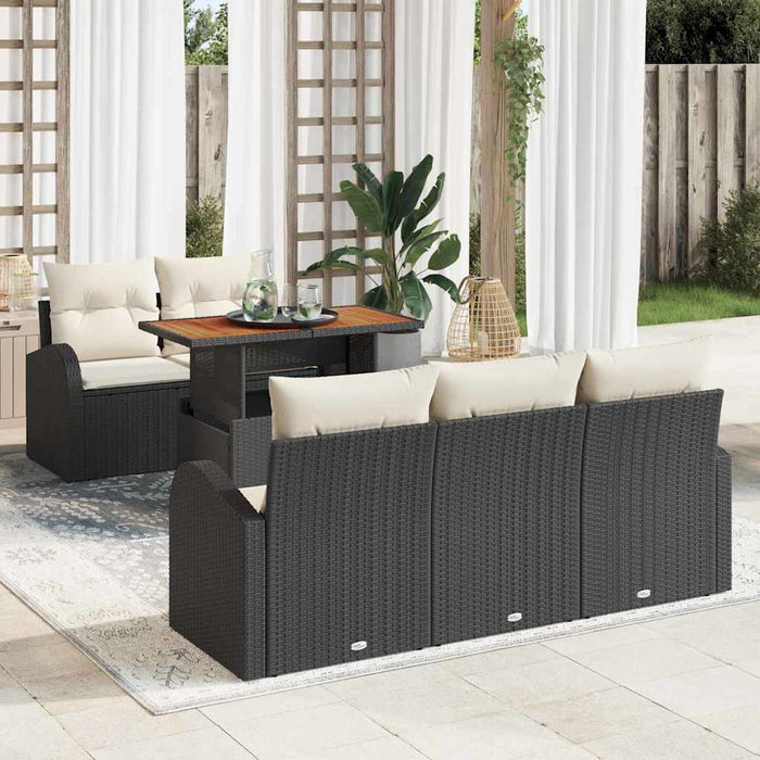 Set de canapele pentru grădină 6 pcs Negru Rattan poli - WALTI WALTI