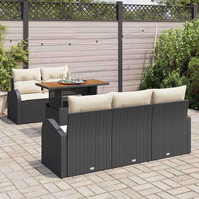 Set de canapele pentru grădină 6 pcs Negru Rattan poli - WALTI WALTI