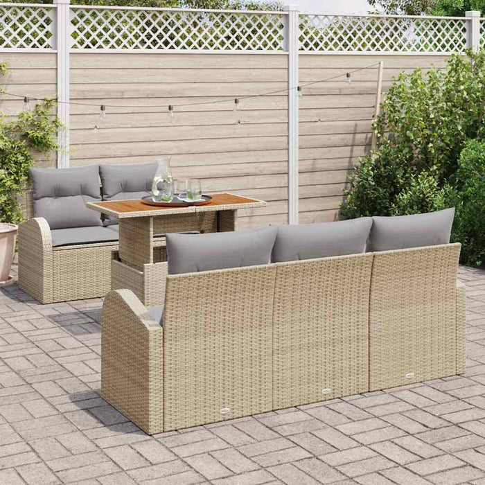 Set de canapele pentru grădină 6 pcs Bej Rattan poli - WALTI WALTI