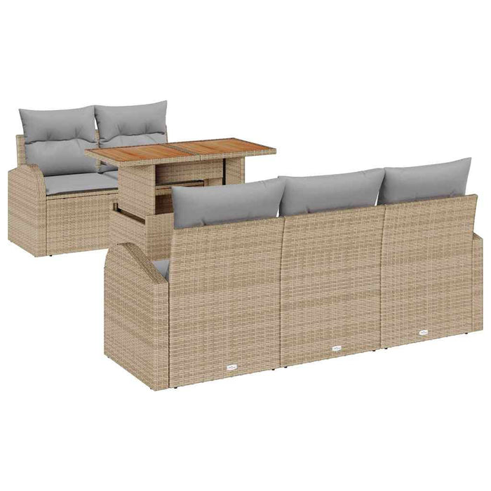 Set de canapele pentru grădină 6 pcs Bej Rattan poli - WALTI WALTI