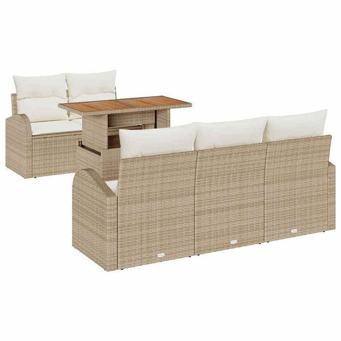 Set de canapele pentru grădină 6 buc. Bej Rattan poli - WALTI WALTI