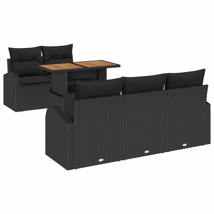 Set de canapele pentru grădină 6 pcs Negru Rattan poli - WALTI WALTI