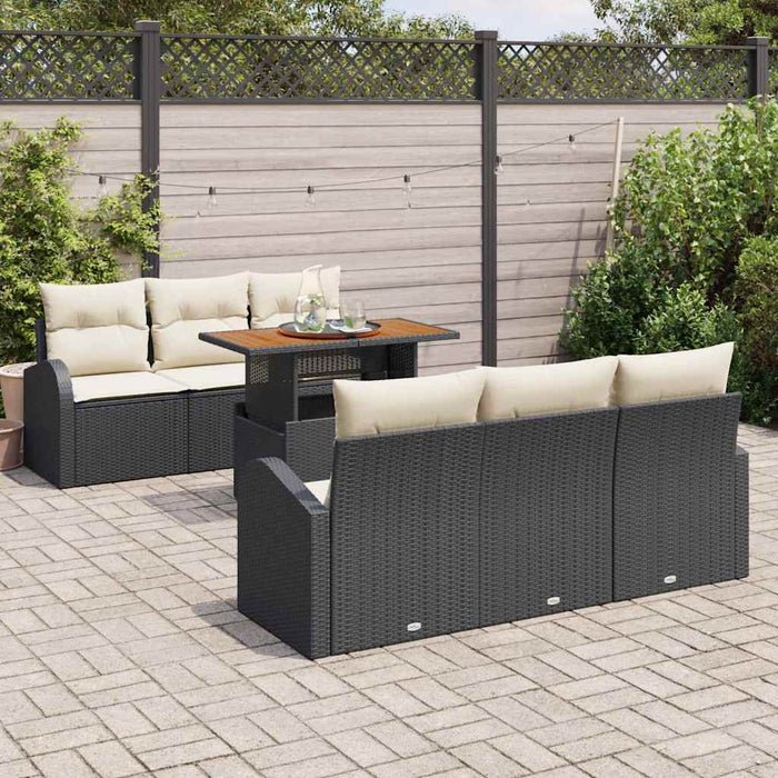 Set de canapele pentru grădină 7 pcs Negru Rattan poli - WALTI WALTI