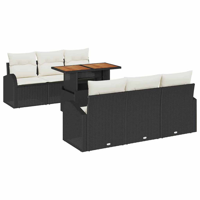 Set de canapele pentru grădină 7 pcs Negru Rattan poli - WALTI WALTI