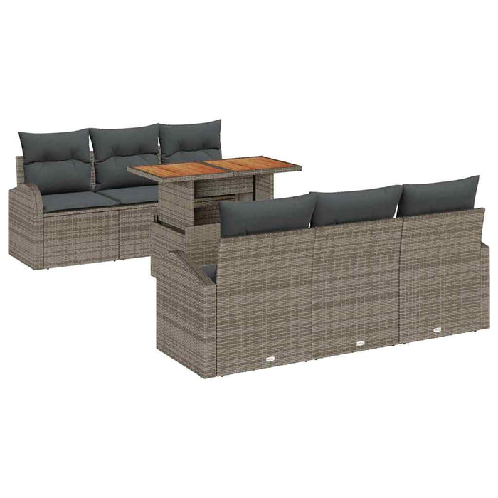 Set de canapele pentru grădină 7 pcs Gri Rattan poli - WALTI WALTI