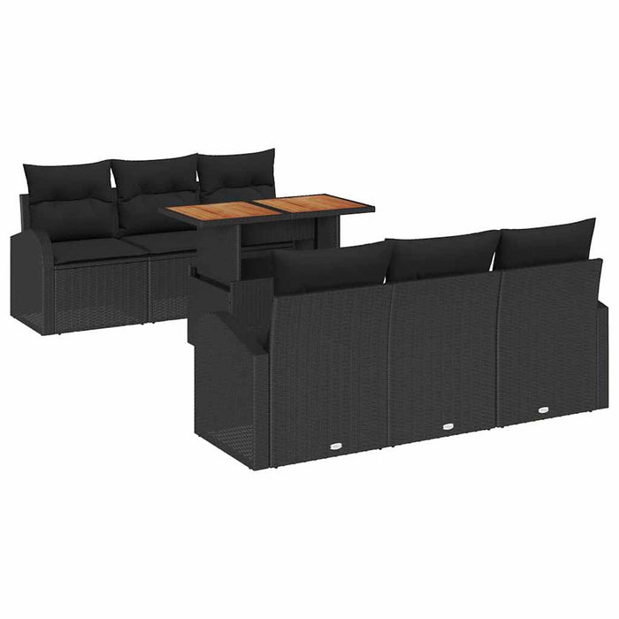 Set de canapele pentru grădină 7 pcs Negru Rattan poli - WALTI WALTI