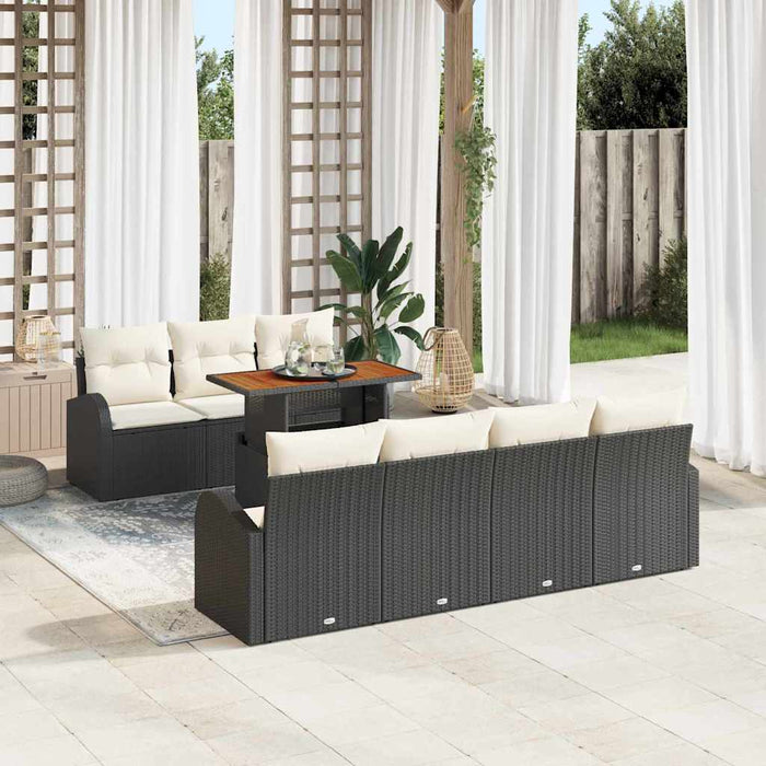 Set de canapele pentru grădină 8 pcs Negru Rattan poli - WALTI WALTI