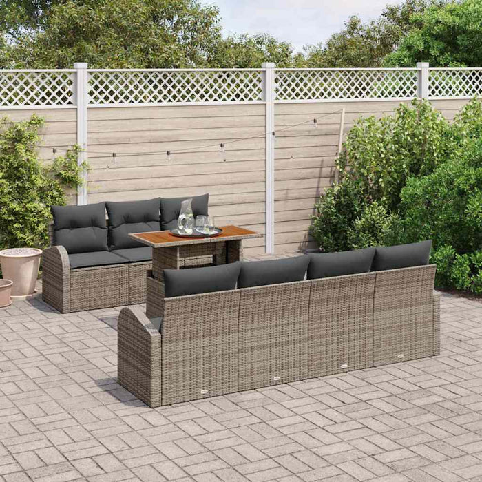 Set de canapele pentru grădină 8 pcs Gri Rattan poli - WALTI WALTI