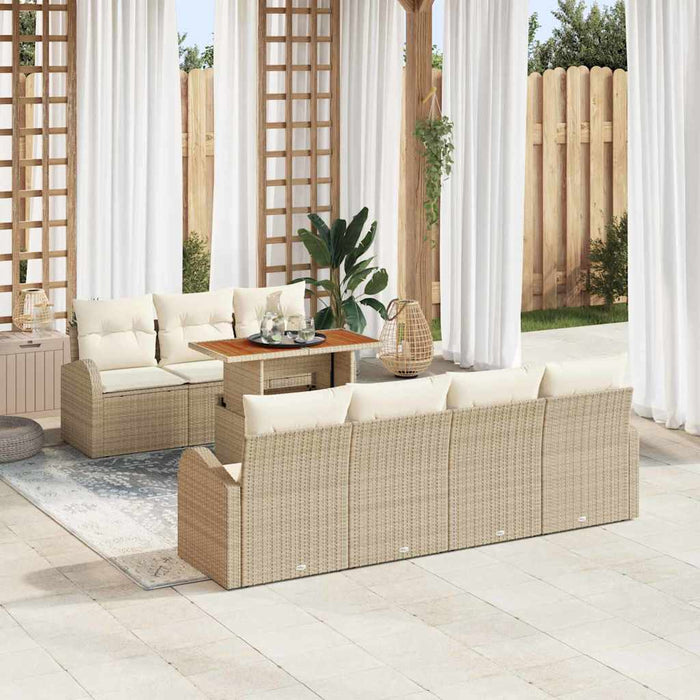 Set de canapele pentru grădină 8 pcs Bej Rattan poli - WALTI WALTI