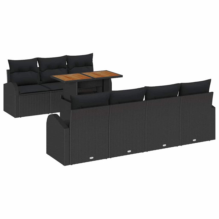Set de canapele pentru grădină 8 pcs Negru Rattan poli - WALTI WALTI