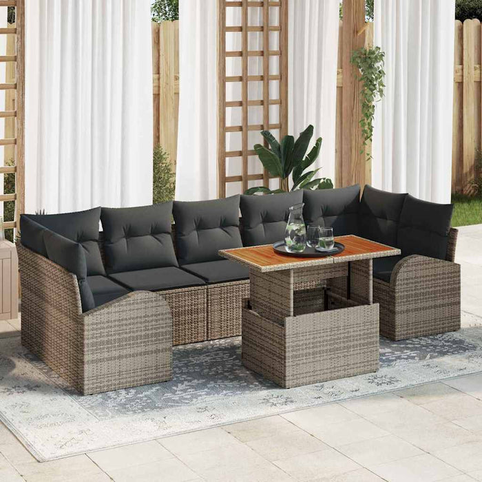 Set de canapele pentru grădină 8 pcs Gri Rattan poli - WALTI WALTI