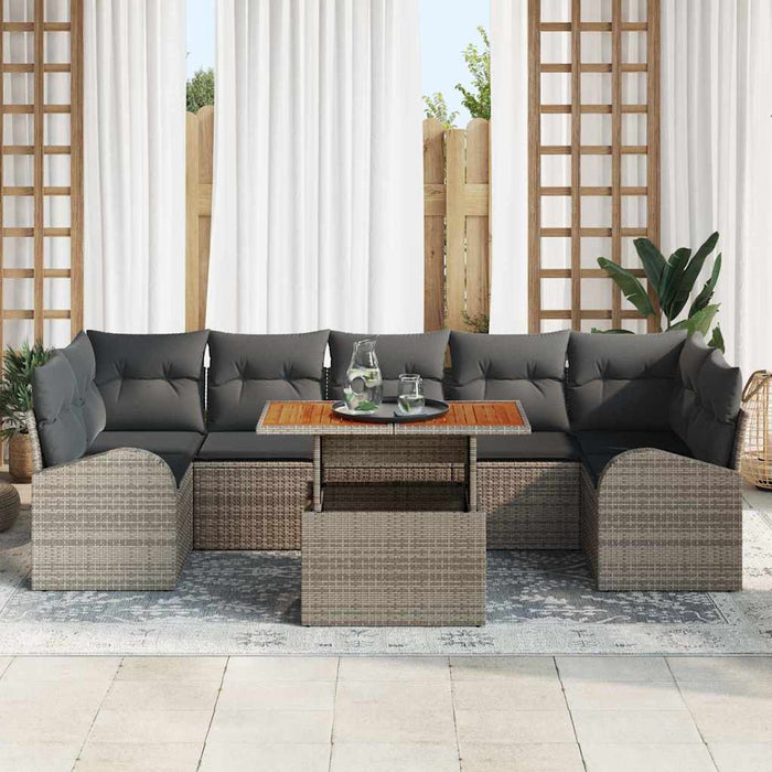 Set de canapele pentru grădină 8 pcs Gri Rattan poli - WALTI WALTI