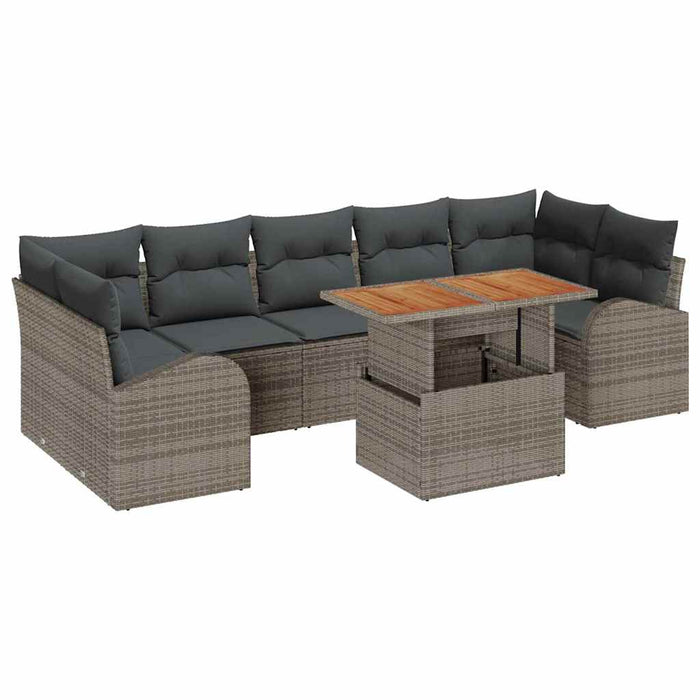 Set de canapele pentru grădină 8 pcs Gri Rattan poli - WALTI WALTI