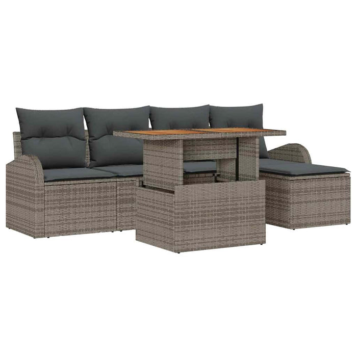 Set de canapele pentru grădină 6 pcs Gri Rattan poli - WALTI WALTI