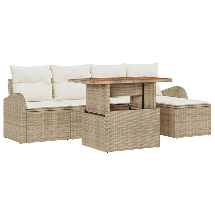 Set de canapele pentru grădină 6 buc. Bej Rattan poli - WALTI WALTI