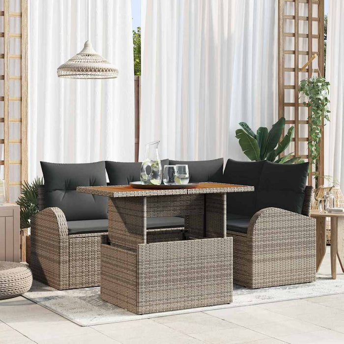 Set de canapele pentru grădină 5 pcs Gri Rattan poli - WALTI WALTI