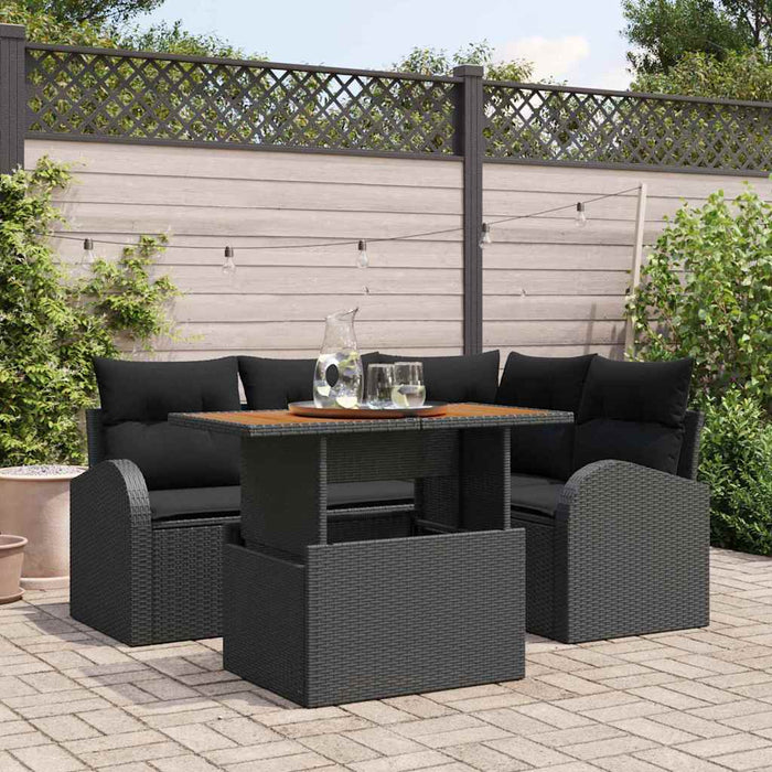 Set de canapele pentru grădină 5 pcs Negru Rattan poli - WALTI WALTI