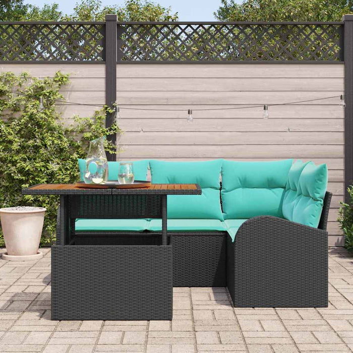 Set de canapele pentru grădină 5 pcs Negru Rattan poli WALTI