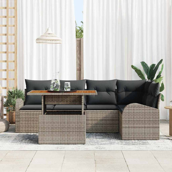 Set de canapele pentru grădină 6 pcs Gri Rattan poli - WALTI WALTI
