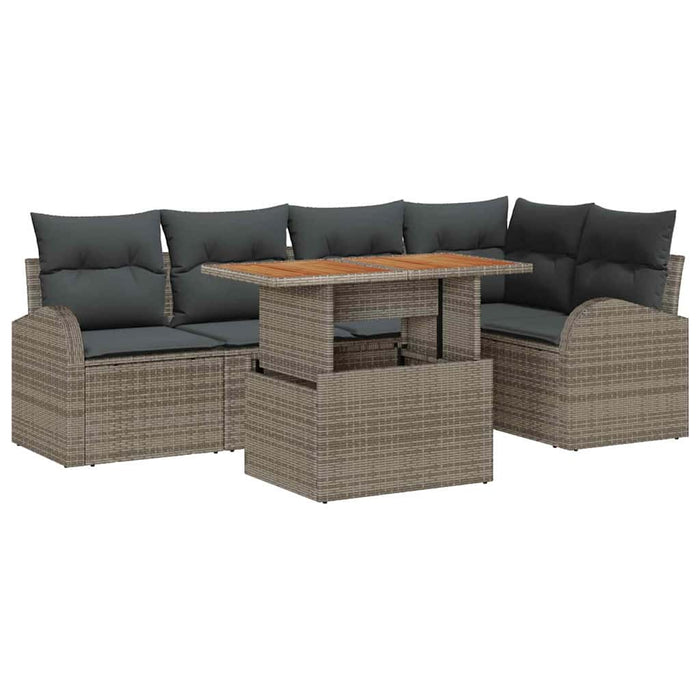 Set de canapele pentru grădină 6 pcs Gri Rattan poli - WALTI WALTI