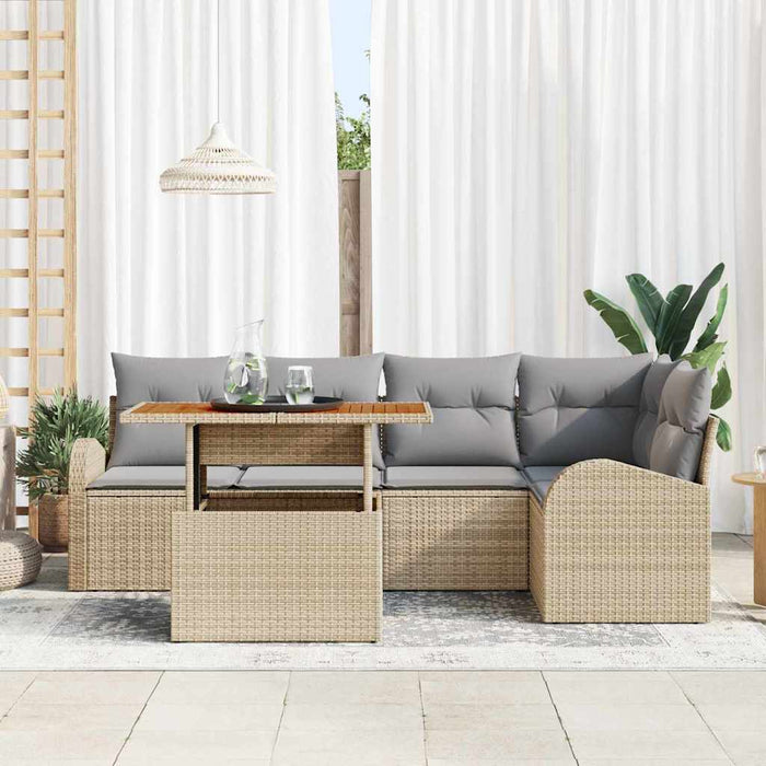 Set de canapele pentru grădină 6 pcs Bej Rattan poli - WALTI WALTI