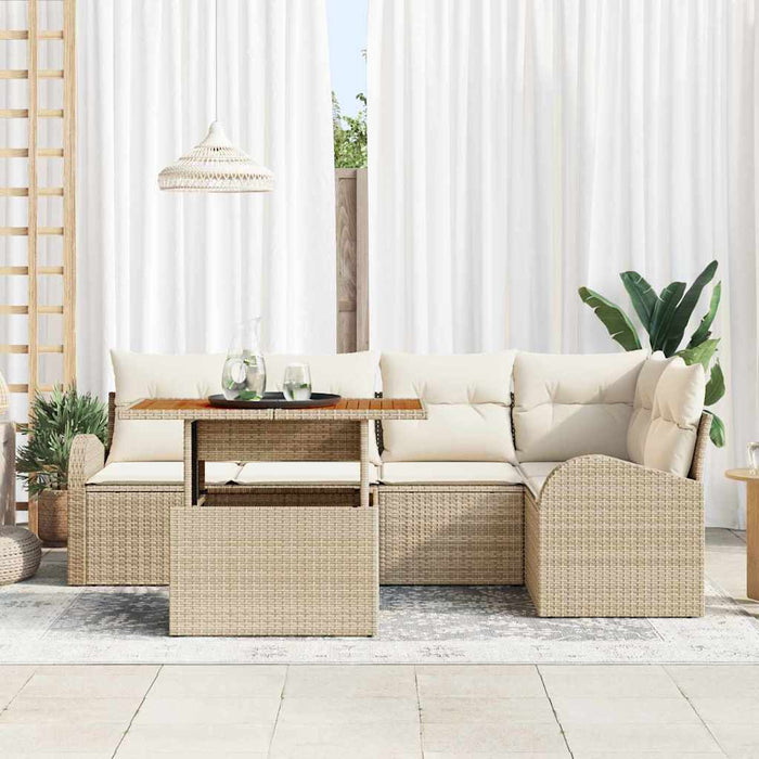 Set de canapele pentru grădină 6 pcs Bej Rattan poli - WALTI WALTI