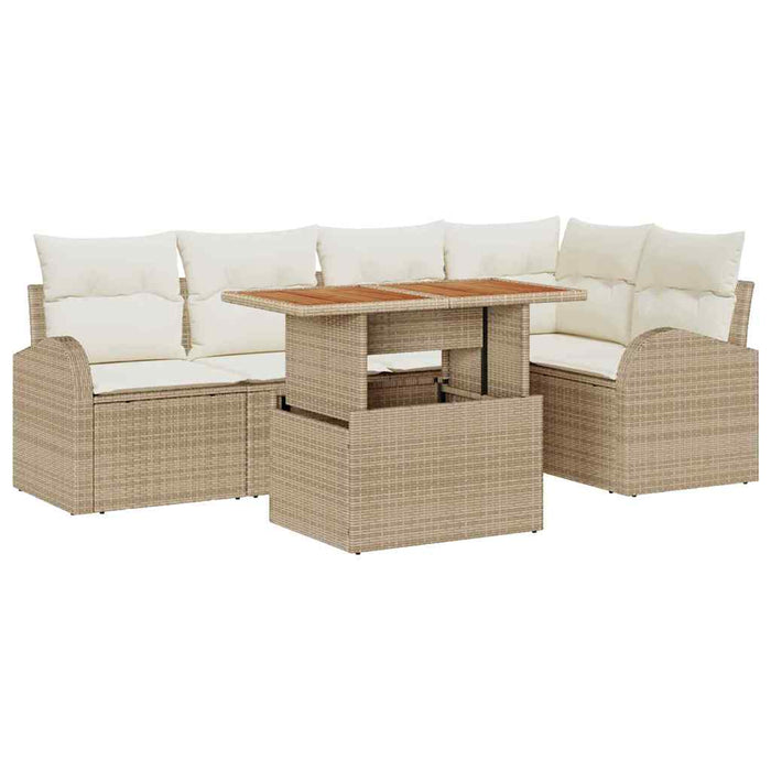 Set de canapele pentru grădină 6 pcs Bej Rattan poli - WALTI WALTI