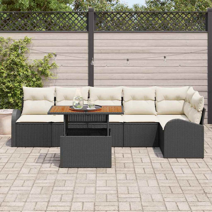 Set de canapele pentru grădină 7 pcs Negru Rattan poli - WALTI WALTI