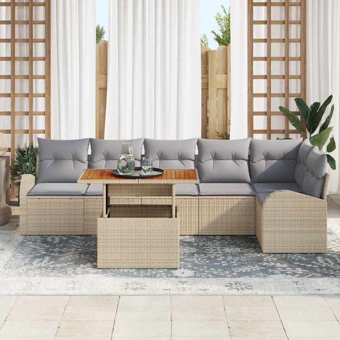 Set de canapele pentru grădină 7 pcs Bej Rattan poli - WALTI WALTI