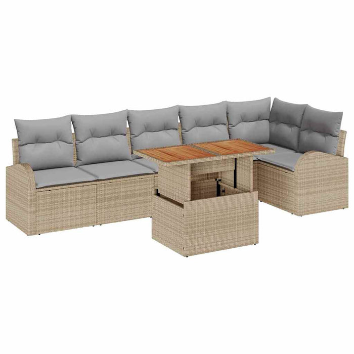 Set de canapele pentru grădină 7 pcs Bej Rattan poli - WALTI WALTI