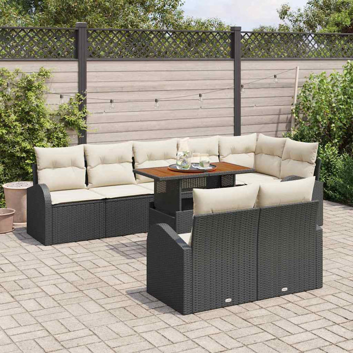 Set de canapele pentru grădină 9 pcs Negru Rattan poli - WALTI WALTI