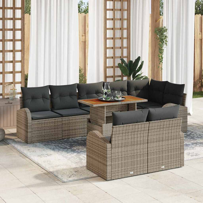 Set de canapele pentru grădină 9 pcs Gri Rattan poli - WALTI WALTI