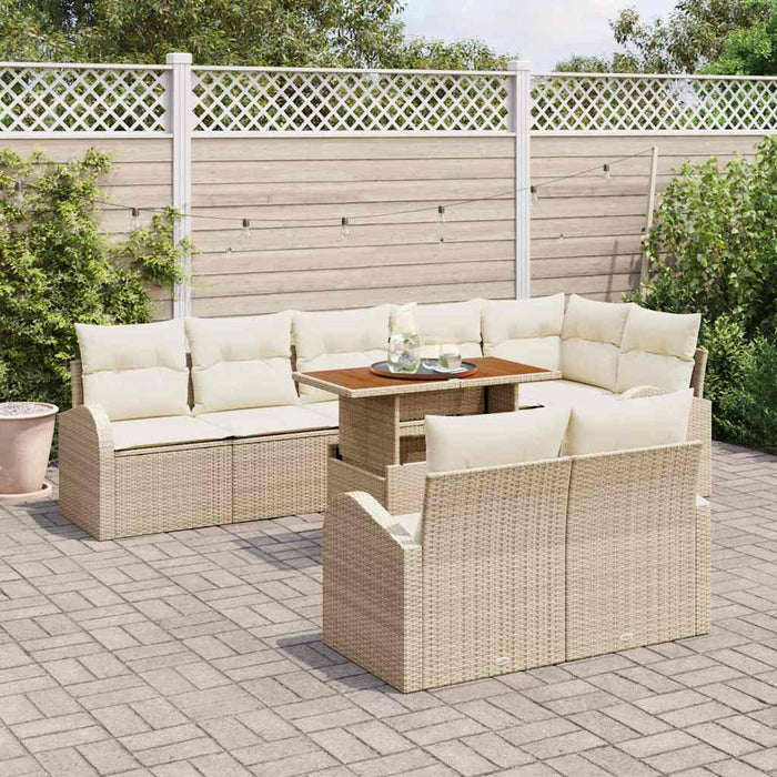 Set de canapele pentru grădină 9 pcs Bej Rattan poli - WALTI WALTI