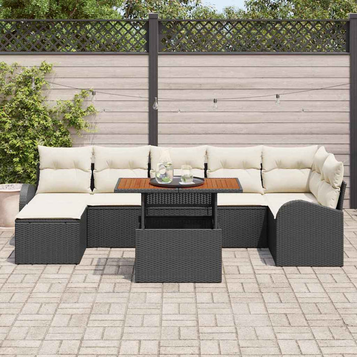 Set de canapele pentru grădină 8 pcs Negru Rattan poli - WALTI WALTI