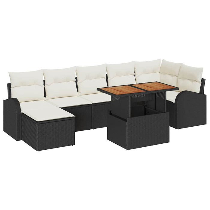 Set de canapele pentru grădină 8 pcs Negru Rattan poli - WALTI WALTI