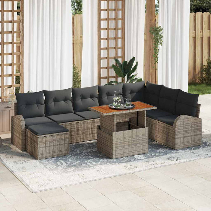 Set de canapele pentru grădină 9 pcs Gri Rattan poli - WALTI WALTI