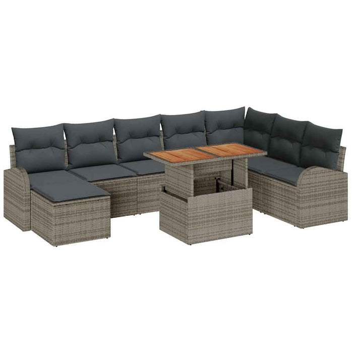 Set de canapele pentru grădină 9 pcs Gri Rattan poli - WALTI WALTI