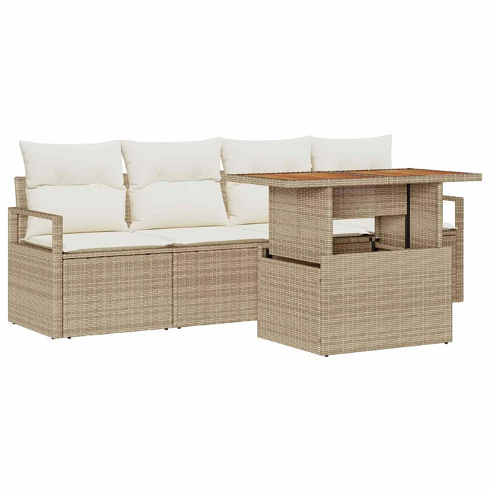 Set de canapele pentru grădină 5 buc. Bej Rattan poli - WALTI WALTI