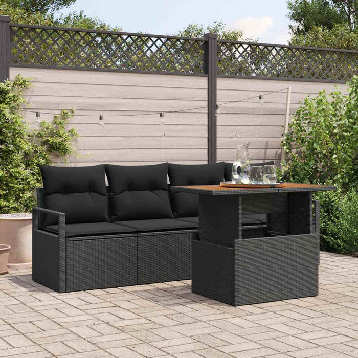 Set de canapele pentru grădină 5 pcs Negru Rattan poli - WALTI WALTI
