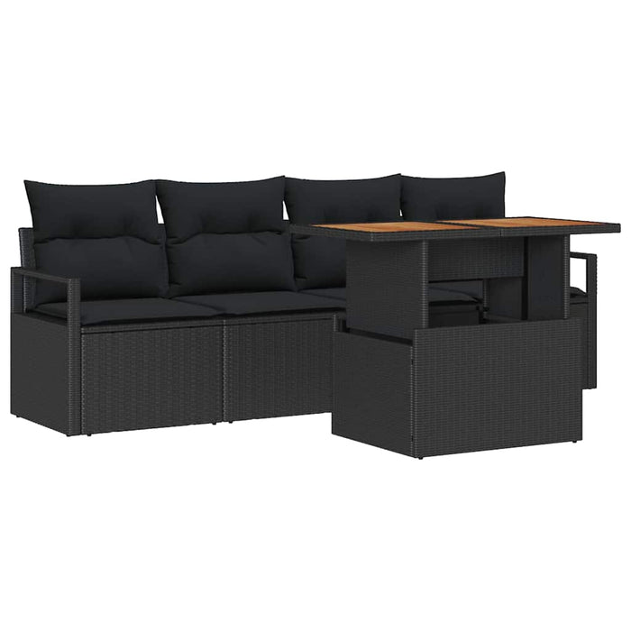 Set de canapele pentru grădină 5 pcs Negru Rattan poli - WALTI WALTI