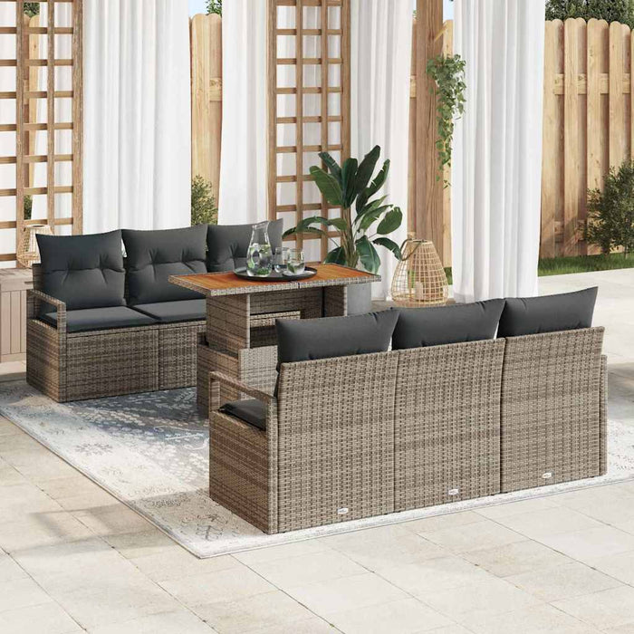 Set de canapele pentru grădină 7 pcs Gri Rattan poli - WALTI WALTI