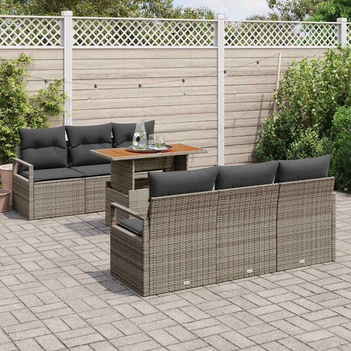Set de canapele pentru grădină 7 pcs Gri Rattan poli - WALTI WALTI