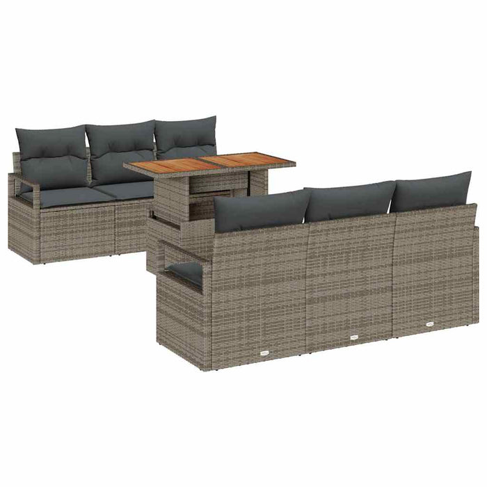 Set de canapele pentru grădină 7 pcs Gri Rattan poli - WALTI WALTI