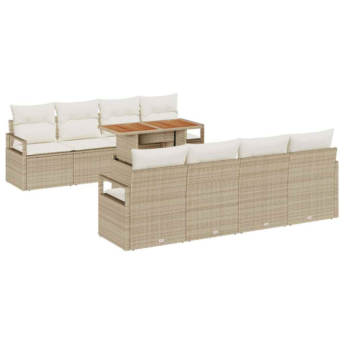 Set de canapele pentru grădină 9 buc. Bej Rattan poli - WALTI WALTI